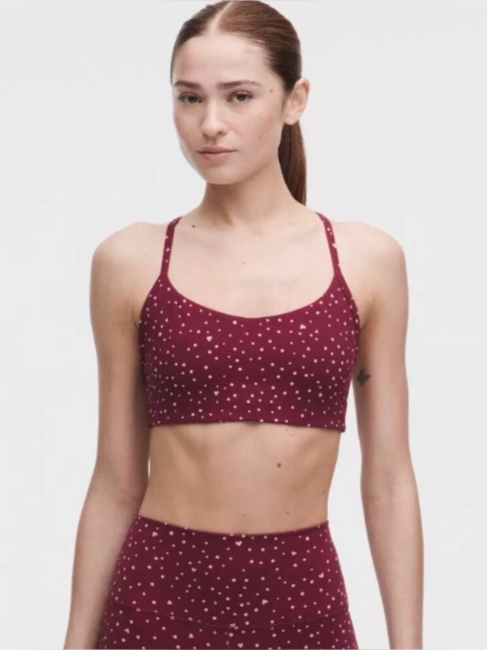 Lululemon Flow Y Nulu Bra Scattered Hearts Size 2 NWT